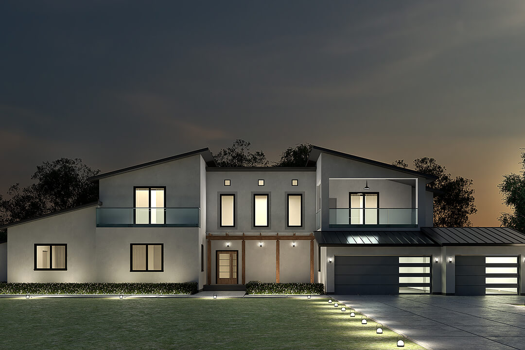 Nighttime lighting design for Pleasanton home